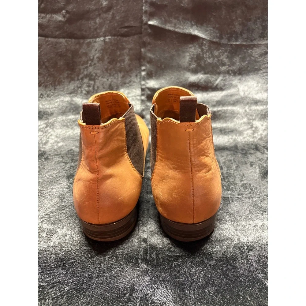 Aldo Mens Tan Leather Chelsea Boots Cognac Ankle‎ Booties Size 11 EUR 44
